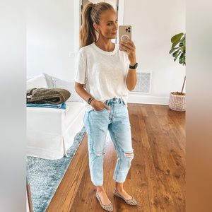 501® ORIGINAL CROPPED RIPPED JEANS